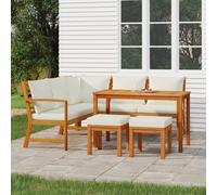 vidaXL Set da Pranzo da Giardino 6pz con Cuscini Legno Massello Acacia