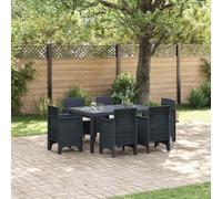 vidaXL Set da Pranzo da Giardino 7 pcs Antracite Rattan PE