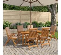 vidaXL Set da pranzo da giardino 7 pezzi 7 pz Naturale