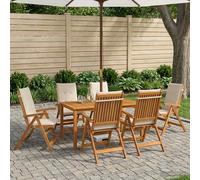 vidaXL Set da pranzo da giardino 7 pezzi 6-Posti Naturale