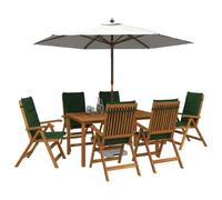 vidaXL Set da pranzo da giardino 7 pezzi 7 pz Naturale