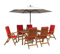 vidaXL Set da pranzo da giardino 7 pezzi 7 pz Naturale