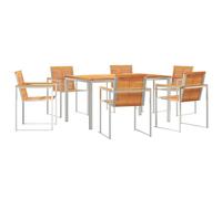 vidaXL Set di 7 decorazioni da giardino in legno massiccio di acacia, per esterni, 180 x 90 x 75 cm, in legno massiccio di acacia