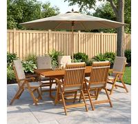 vidaXL Set da pranzo da giardino 7 pezzi Naturale