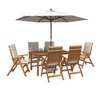 vidaXL Set da pranzo da giardino 7 pezzi Naturale