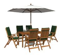 vidaXL Set da pranzo da giardino 7 pezzi Naturale