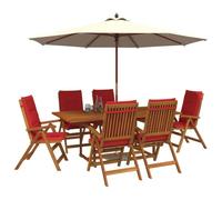 vidaXL Set da pranzo da giardino 7 pezzi Naturale