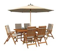 vidaXL Set da pranzo da giardino 7 pezzi Naturale