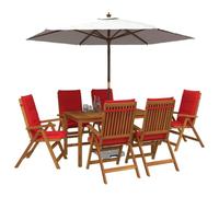vidaXL Set da pranzo da giardino 7 pezzi Naturale