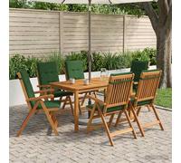 vidaXL Set da pranzo da giardino 7 pezzi Naturale