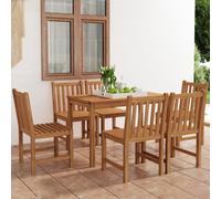 vidaXL Set da pranzo da giardino 7 pz 120x70 cm in legno massello di teak