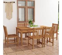 vidaXL Set da pranzo da giardino 7 pz 160x80 cm in legno massello di teak