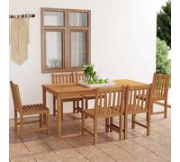 vidaXL Set da pranzo da giardino 7 pz 180x90 cm in legno massello di teak
