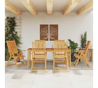 vidaXL Set da Pranzo da Giardino 7 pz 180x90x75 cm