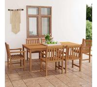 vidaXL Set da pranzo da giardino 7 pz 200x100 cm in legno massello di teak