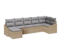 vidaXL Set da Pranzo da Giardino 7 pz con Cuscini Beige in Rattan Sintetico, Moduli Outdoor Resistenti e stilosi per Patio, Balcone e terrazzo.
