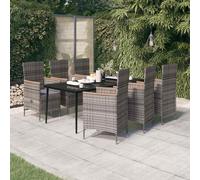 vidaXL Set da Pranzo da Giardino 7 pz con Cuscini Grigio
