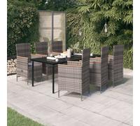vidaXL Set da Pranzo da Giardino 7 pz con Cuscini Grigio