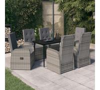 vidaXL Set da Pranzo da Giardino 7 pz con Cuscini Grigio