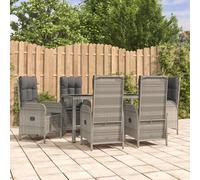 vidaXL Set da Pranzo da Giardino 7 pz con Cuscini in Polyrattan Grigio