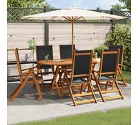 vidaXL Set da Pranzo da Giardino 7 pz in Legno Massello di Acacia