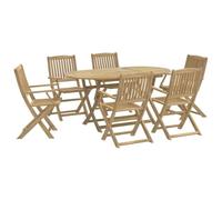 vidaXL Set da Pranzo da Giardino 7 pz in Legno Massello di Acacia