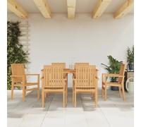 vidaXL Set da Pranzo da Giardino 7 pz in Legno Massello di Teak