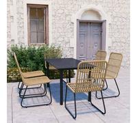 vidaXL Set da Pranzo da Giardino 7 pz in Polyrattan e Vetro