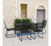 vidaXL Set da Pranzo da Giardino 7 pz in Polyrattan e Vetro