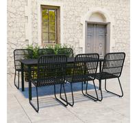 vidaXL Set da Pranzo da Giardino 7 pz in Polyrattan e Vetro