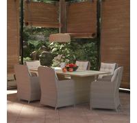 vidaXL Set da Pranzo da Giardino 7 pz in Polyrattan Marrone