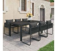 vidaXL Set da Pranzo da Giardino 7 pz in Rattan PVC Nero
