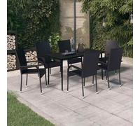 Set da Pranzo da Giardino 7 pz Nero