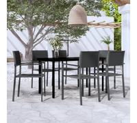 Set da Pranzo da Giardino 7 pz Nero