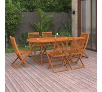 vidaXL Set da Pranzo da Giardino 7pz 180x90x75cm Legno Massello Acacia