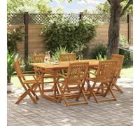 vidaXL Set da Pranzo da Giardino 7pz 180x90x75cm Legno Massello Acacia