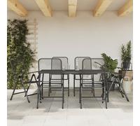 vidaXL Set da Pranzo da Giardino 7pz Antracite in Rete Metallica