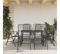 vidaXL Set da Pranzo da Giardino 7pz Antracite in Rete Metallica