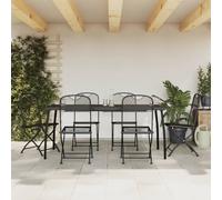 vidaXL Set da Pranzo da Giardino 7pz Antracite in Rete Metallica