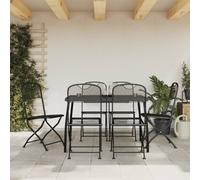 vidaXL Set da Pranzo da Giardino 7pz Antracite in Rete Metallica