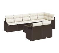 vidaXL Set da Pranzo da Giardino da 8 Pezzi con Cuscini in polyrattan Grigio