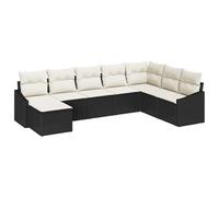 vidaXL Set da Divano angolare da Esterno 8 Pezzi con Cuscini in polyrattan Nero, posti da Giardino Comodi e Resistenti agli Agenti atmosferici, Design Moderno per balconi e patii, mobili da Patio sez