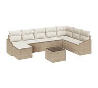 vidaXL Set da Pranzo da Giardino 9 Pezzi con Cuscini in Rattan Modulare Marrone, Ideale per L’Esterno, Facile da Pulire e Resistente alle Intemperie, Posti Comodi per 8 Persone, Perfetto per l’Estat