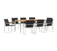 vidaXL Set da Pranzo da Giardino 9 Pezzi in Legno di Acacia massello | Tavolo 200 x 90 cm e 8 sedie. Perfetto per Gli Esterni, Robusto e Resistente alla ruggine. Design Moderno con Una Superficie li