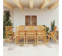 vidaXL Set da Pranzo da Giardino 9 pz 180x90x75 cm