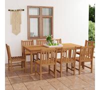 vidaXL Set da pranzo da giardino 9 pz 200x100 cm in legno massello di teak