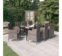 vidaXL Set da Pranzo da Giardino 9 pz con Cuscini Grigio