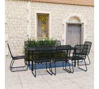 vidaXL Set da Pranzo da Giardino 9 pz in Polyrattan e Vetro