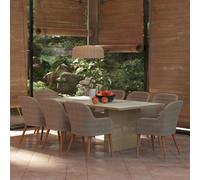 VIDAXL - Set Da Pranzo Da Giardino 9 Pz In Polyrattan Marrone