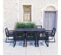 vidaXL Set da Pranzo da Giardino 9 pz in Rattan PVC Nero